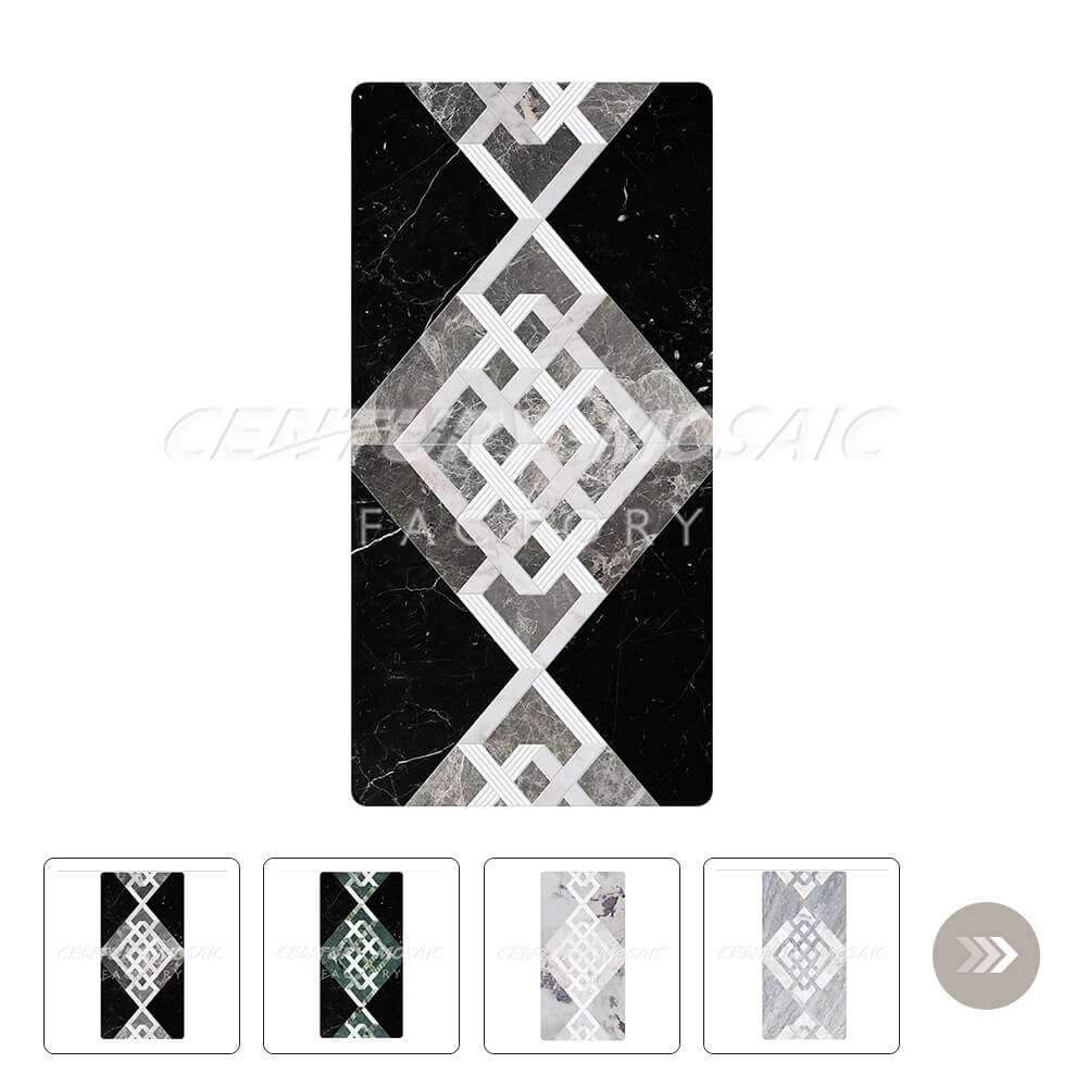 NOAH Triangle Diamond Design Marble Polished Rectangle Dining Table Wholesale