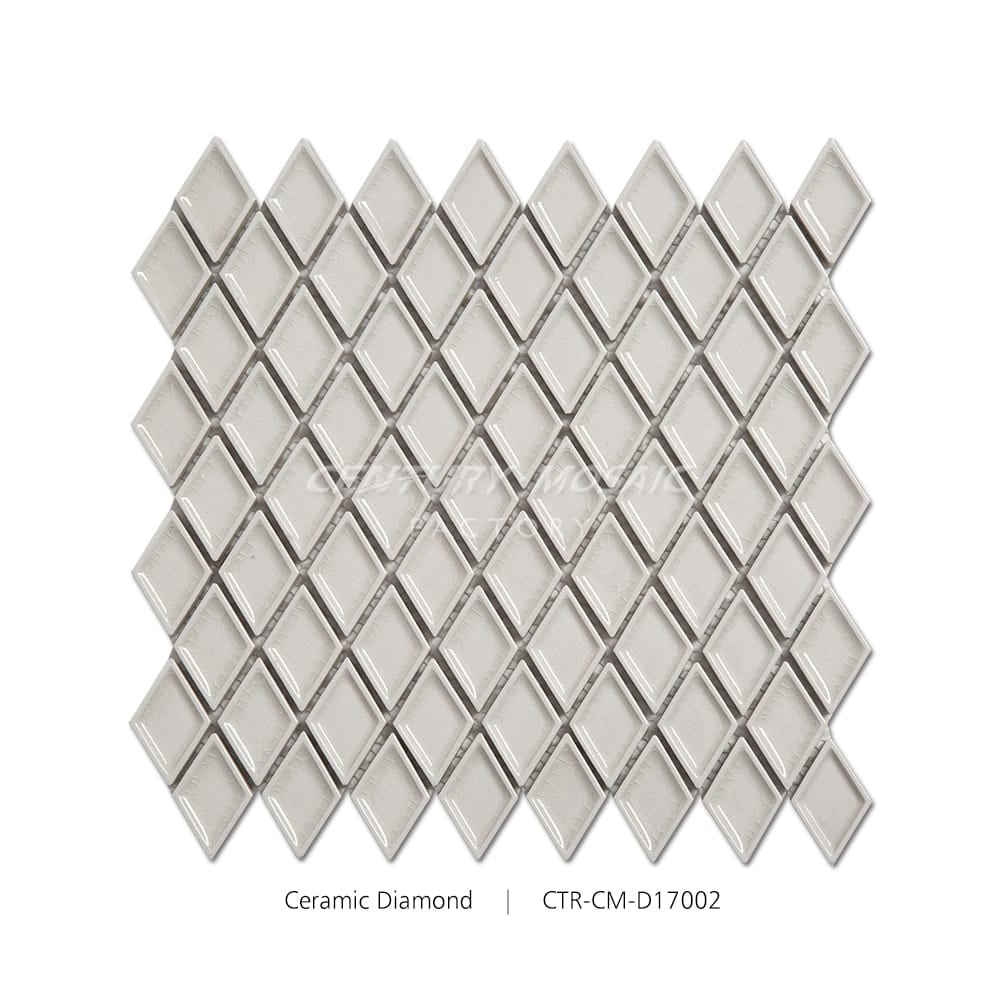 Ceramic Off White Diamond Mosaic Glossy Wholesale
