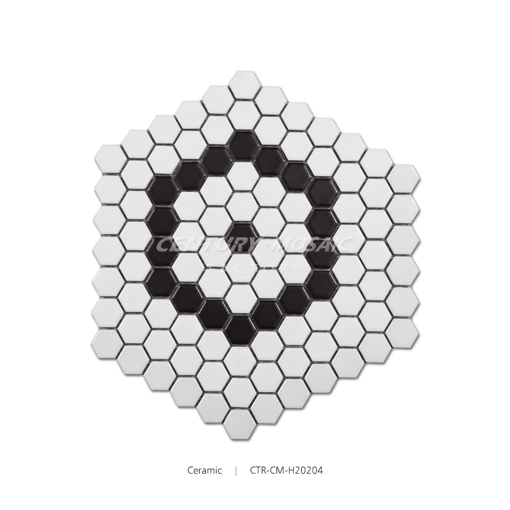 1‘’ Hexagon Ceramic Mosaic White Matte Wholesale