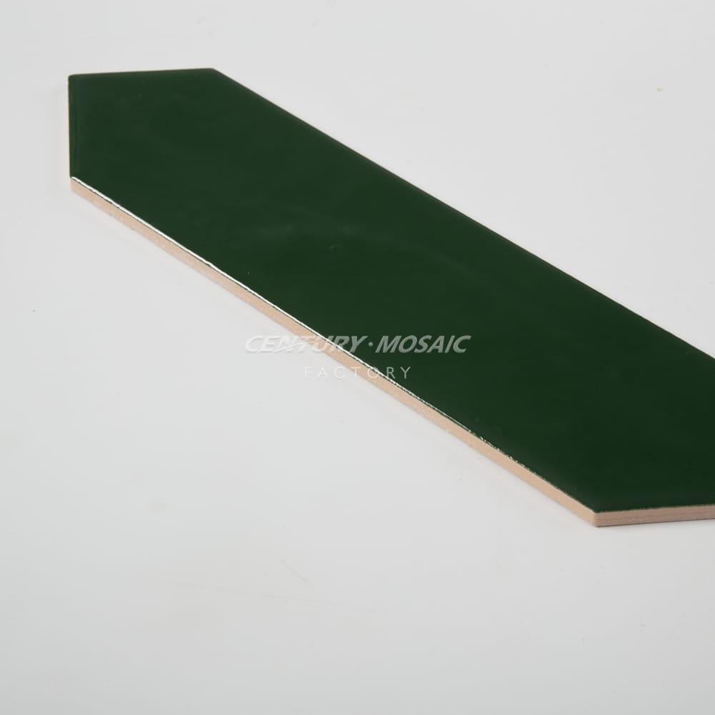 Ceramic Dark Green Long Hexagon Polished Tile Wholesale – Centurymosaic, image size:1001x1001