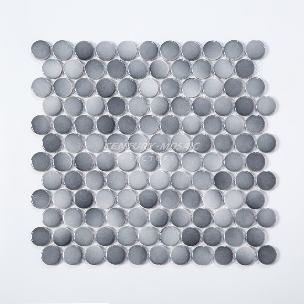 Ceramic 19mm Polished Hexagon Mosaic Gray Matte Wholesale
