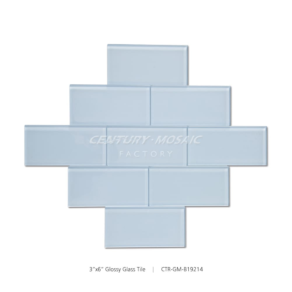 Crystal Glass Blue 3“x 6” Glossy Tile Wholesale