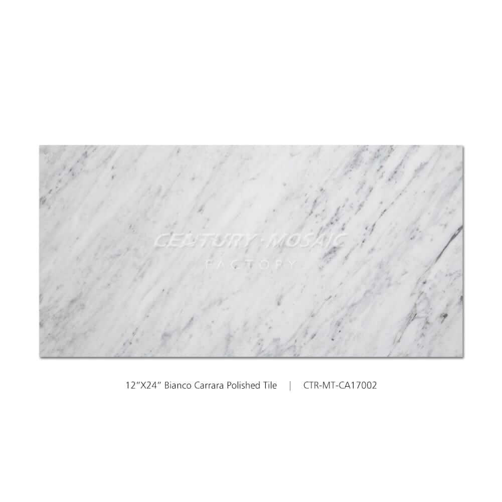 Bianco Carrara Marble White Polished Honed Tile  Wholesale