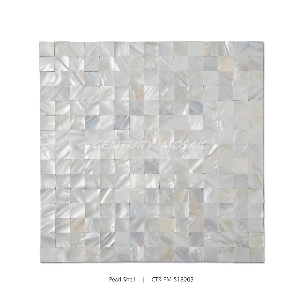 Natural Silver Pearl Shell Square 20x20mm Polished Mosaic Wholesale
