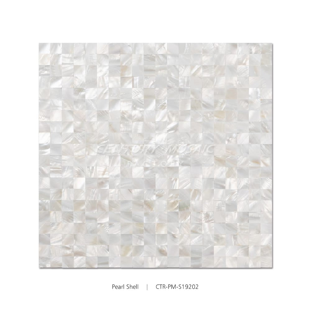 White Pearl Shell Square 15x15mm Polished Mosaic Wholesale