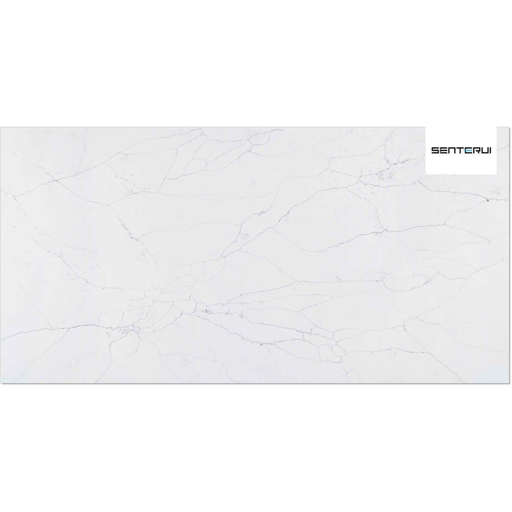 Poloris Quartz White with Grey Vein 125.98” x 62.99” Polished Slab Wholesale