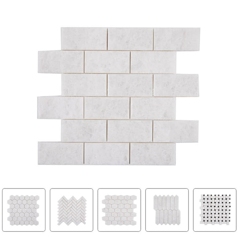 Opal White Marble Mosaic Polished Tiles Backsplash Wholesale