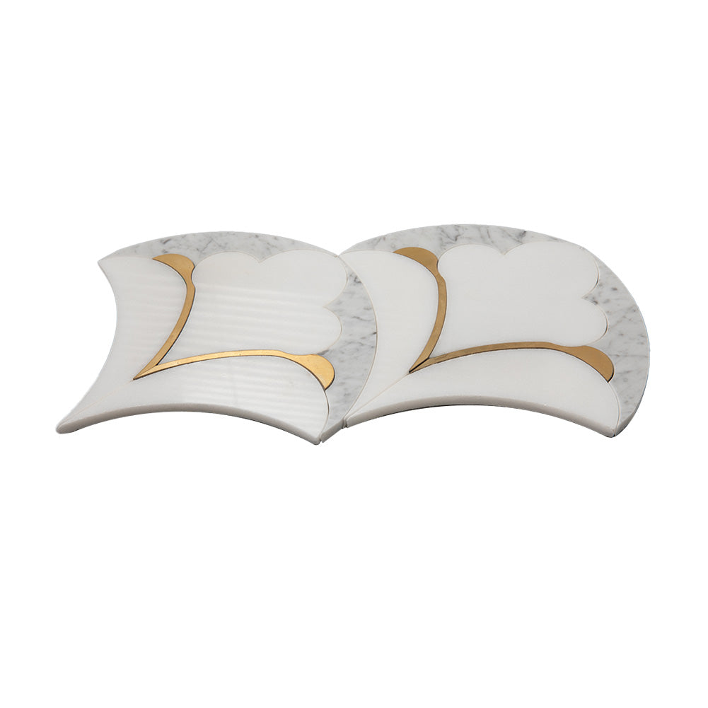 Pine Nut Waterjet Marble White Polished Mosaic Wholesale