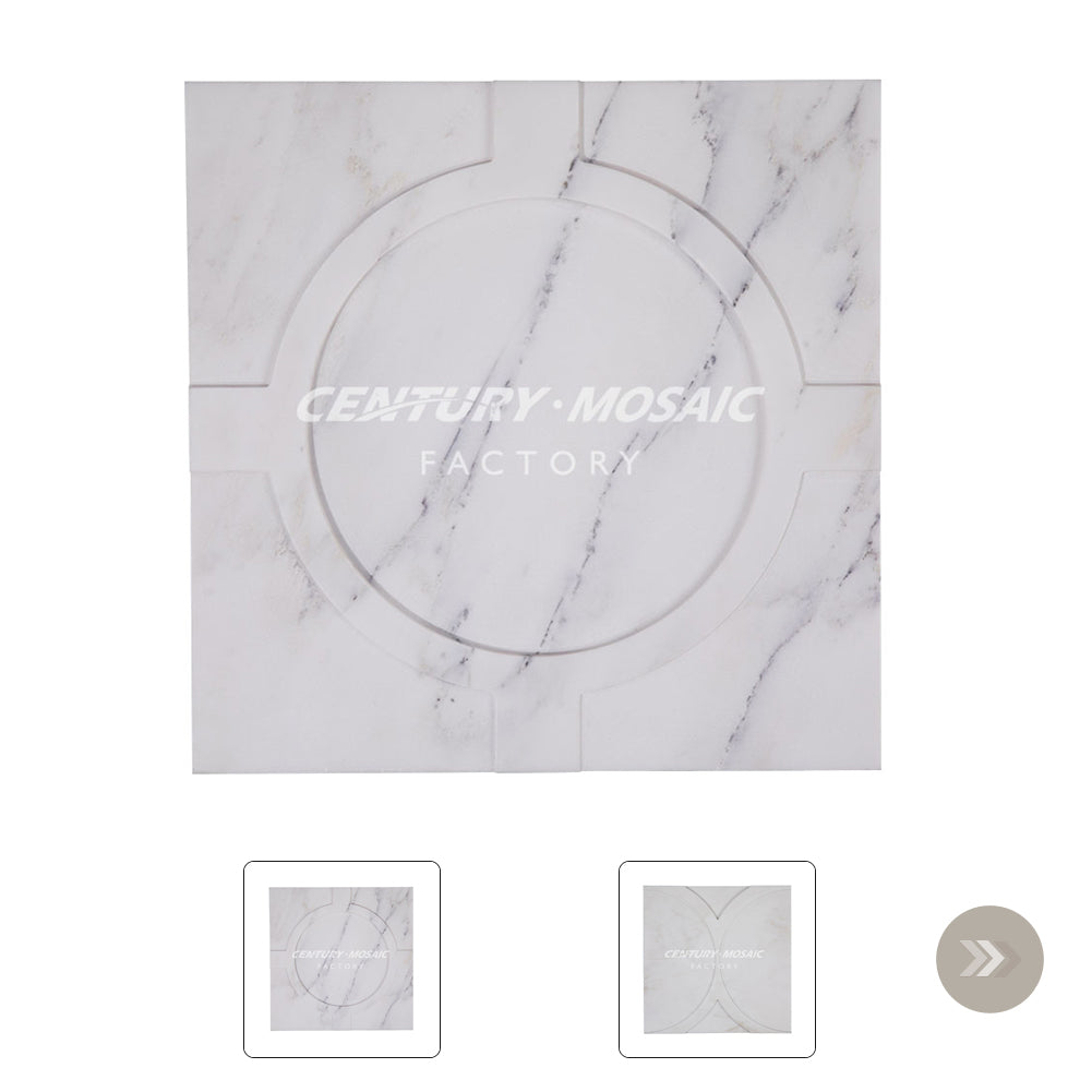 White Carve Marble Mosaic Brick Tiles For Wall Wholesale