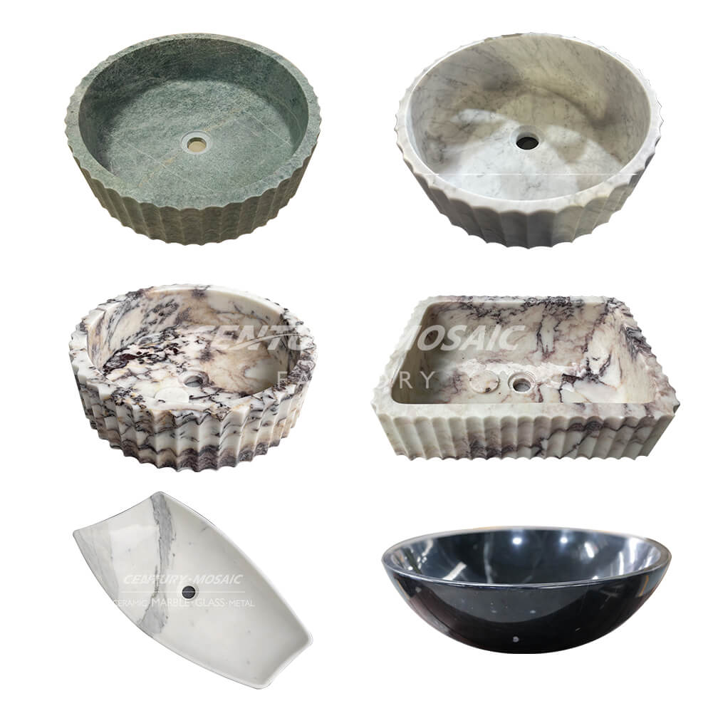 Centurymosaic Wholesale Natural Stone Marble Wash Basin Sink Customized