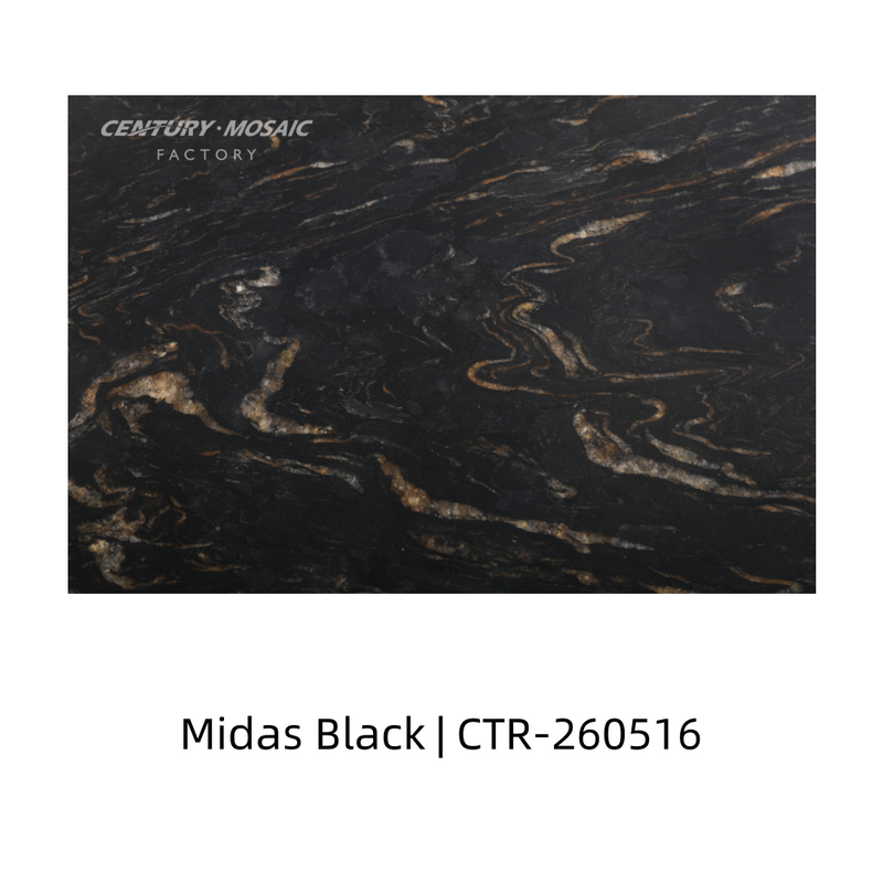 Midas Black Gold Polished Marble Tile