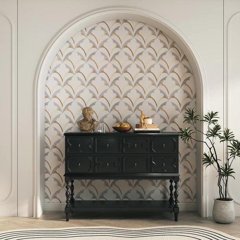 Pine Nut Waterjet Marble White Polished Mosaic