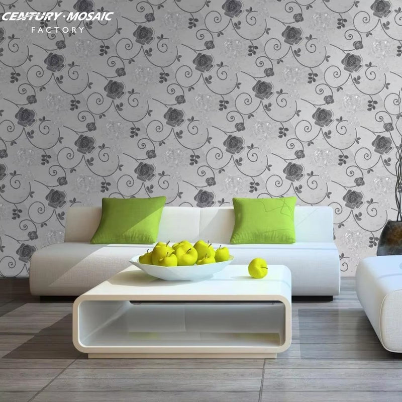 Camellia  Waterjet Marble White Flower Polished Mosaic