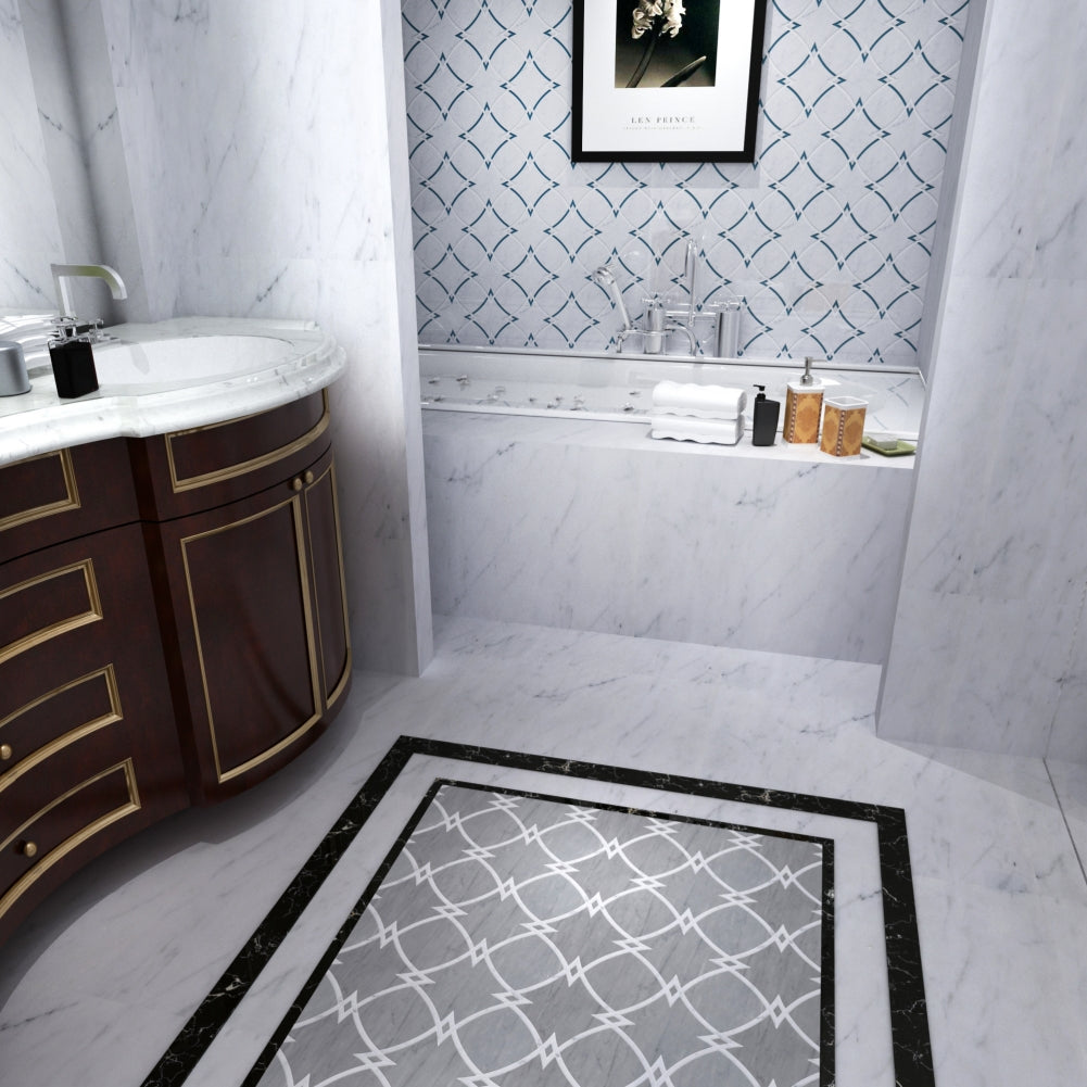 Waltz Waterjet Marble White Mosaic