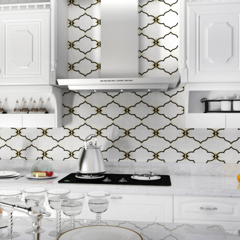 Floating Clouds Waterjet Marble White Cloud Mosaic