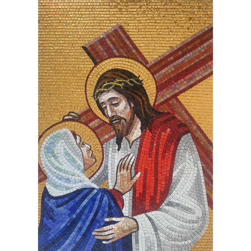 Glass Polished Religious Artistic Mosaic Painting Wholesale