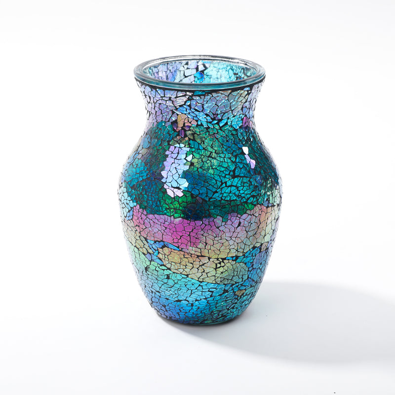 Blue Broken Glass Round Flower Vase Wholesale