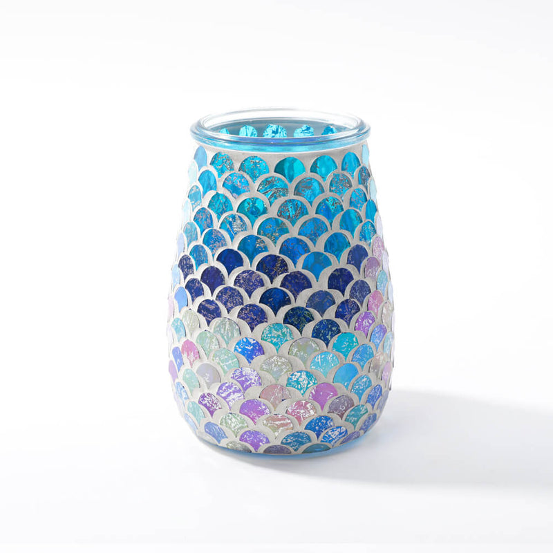 Blue Glass Flower Cylinder Vase Wholesale