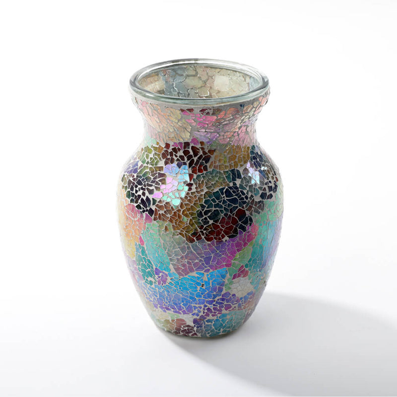 Pink Mix Color Broken Glass Round Flower Vase Wholesale