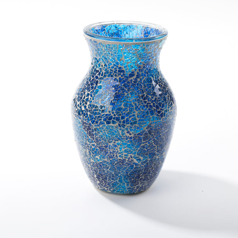 Blue Broken Glass Round Flower Vase Wholesale