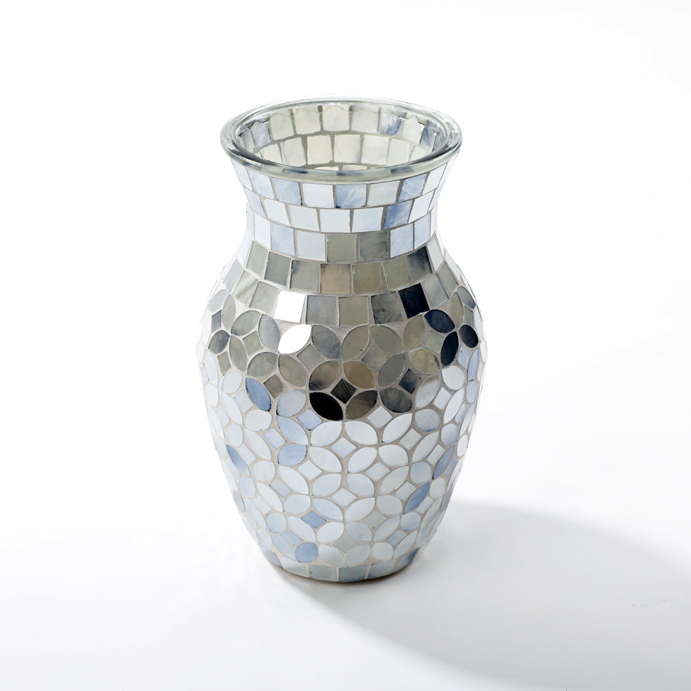 Silver Gray Glass Round Flower Vase Wholesale