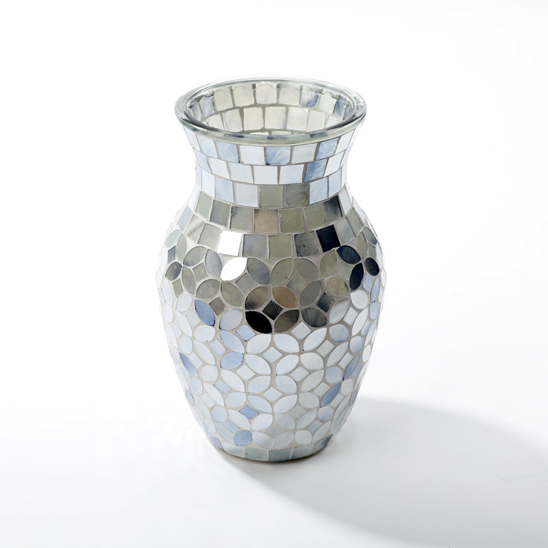 Silver Gray Glass Round Flower Vase Wholesale