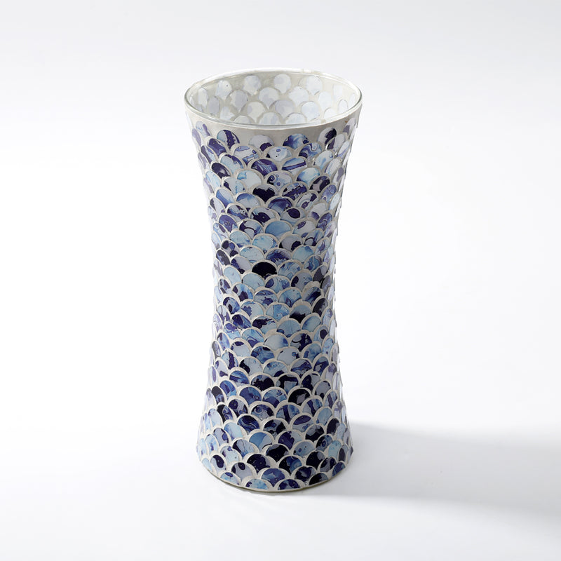 Blue White Glass Tall Flower Vase Wholesale