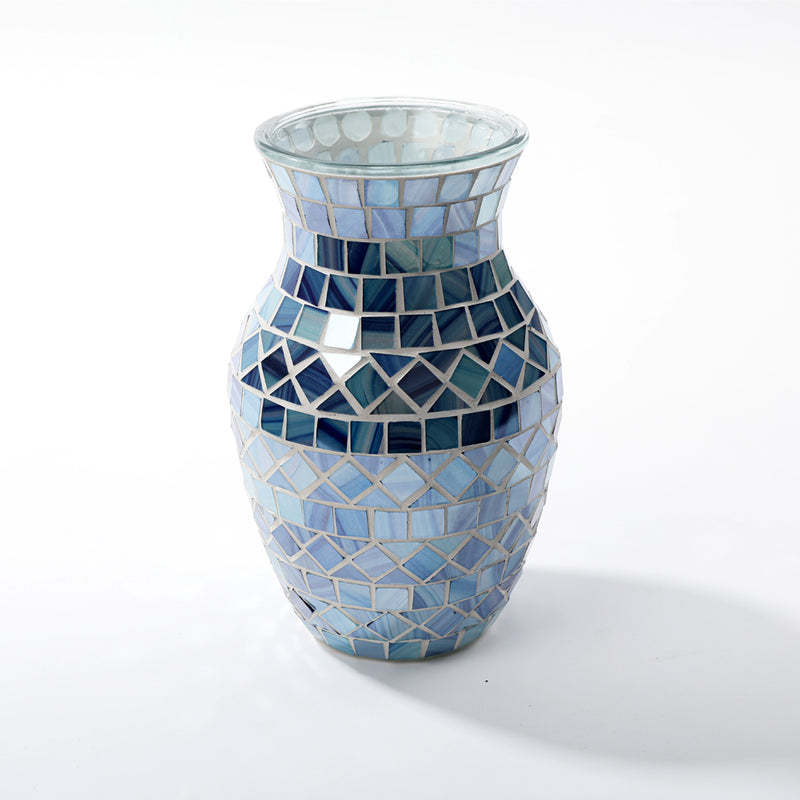 Blue Glass Round Flower Vase Wholesale