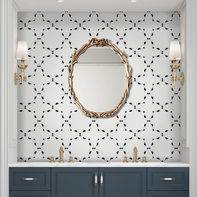Intertwining Vines Waterjet Marble Polished Mosaic