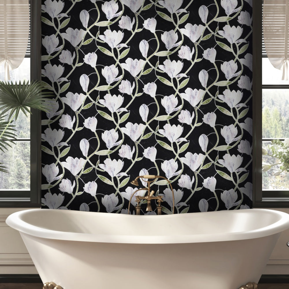 Graceful Orchid Waterjet Marble Mosaic Tile Wholesale