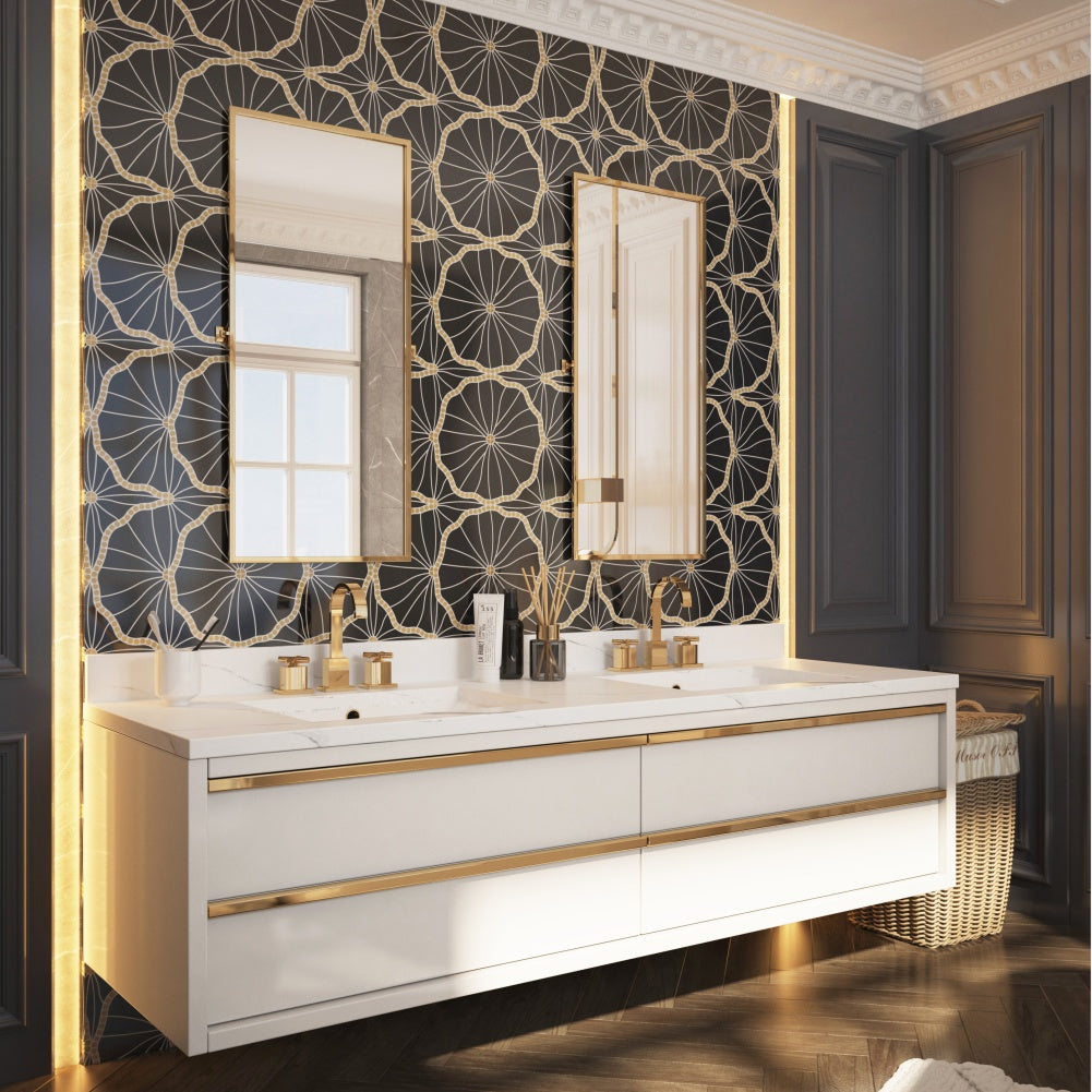 Morning Garden Waterjet Marble Polished Mosaic Tile