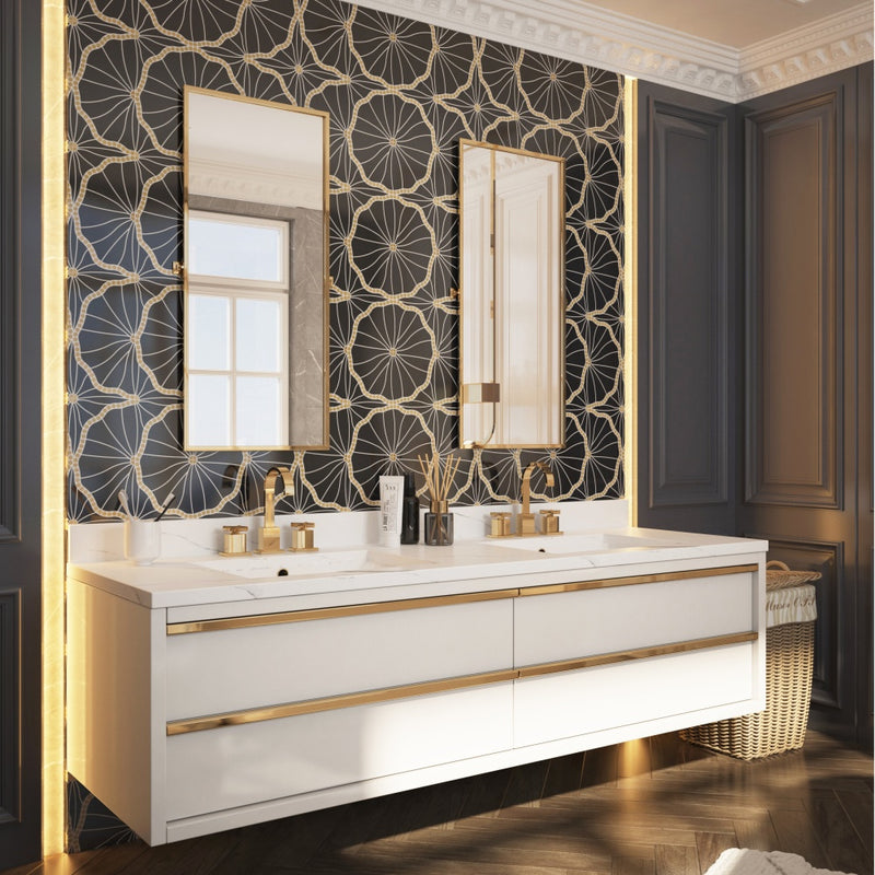 Morning Garden Waterjet Marble Polished Mosaic Tile
