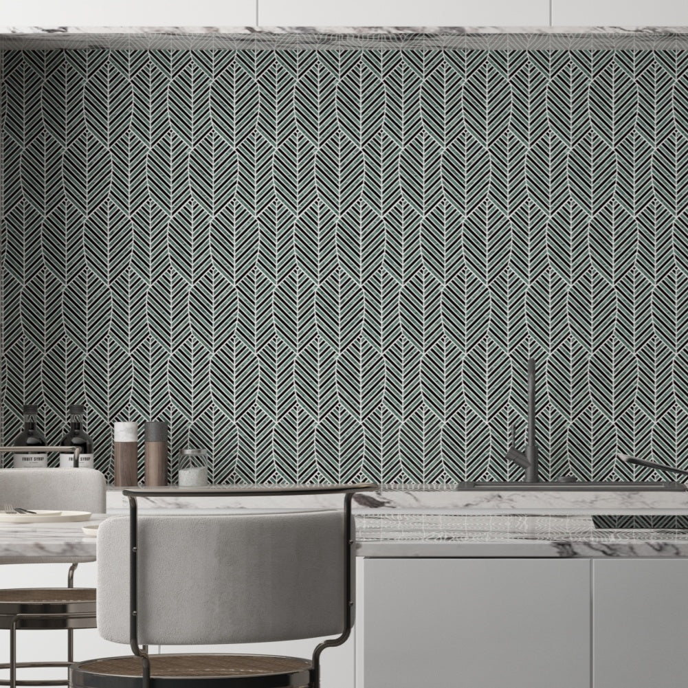 Araucaria Leaf Waterjet Marble White Leaves Polished Mosaic Thailand Wholesale