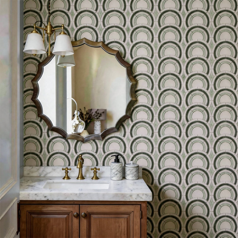 Flint Holy Crown Waterjet Marble Polished Mosaic