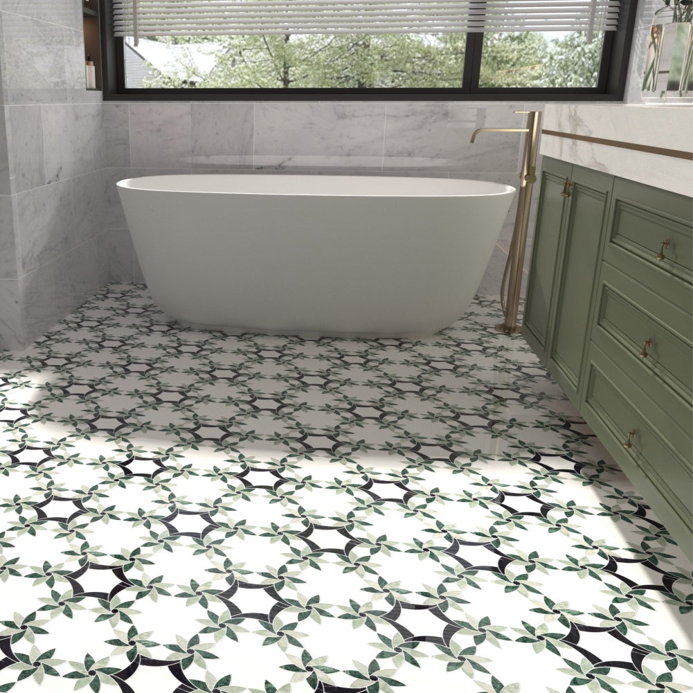 Crown of Thorns Waterjet Marble Polished Mosaic