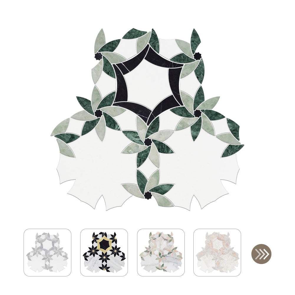 Crown of Thorns Waterjet Marble Polished Mosaic