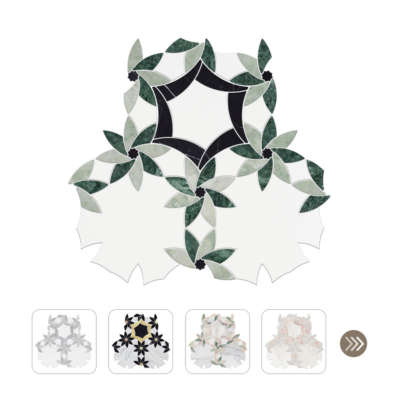 Crown of Thorns Waterjet Marble Polished Mosaic