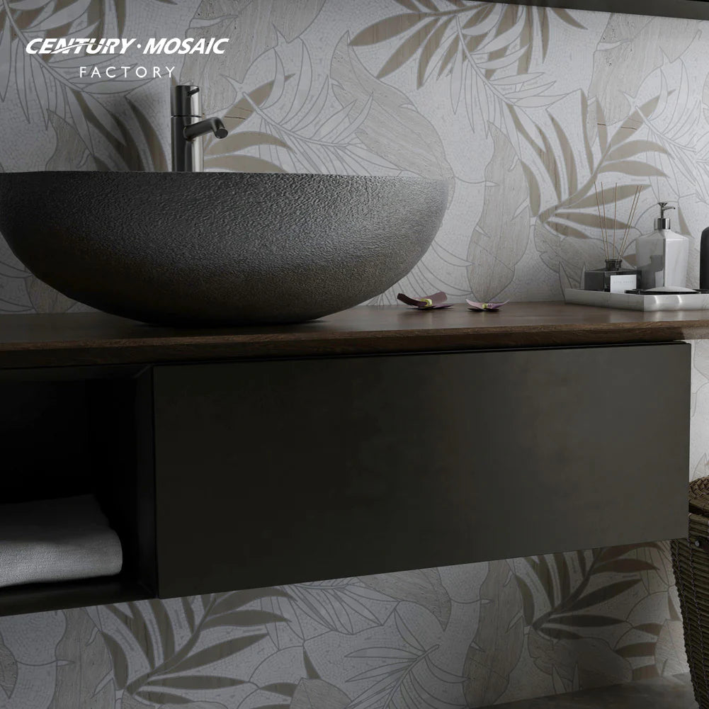 Wandering in Trento Waterjet Marble Polished Mosaic