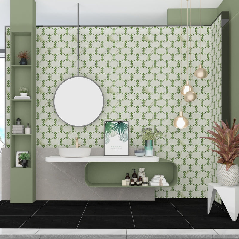 Graceful Lotus Waterjet Marble White Flower Mosaic