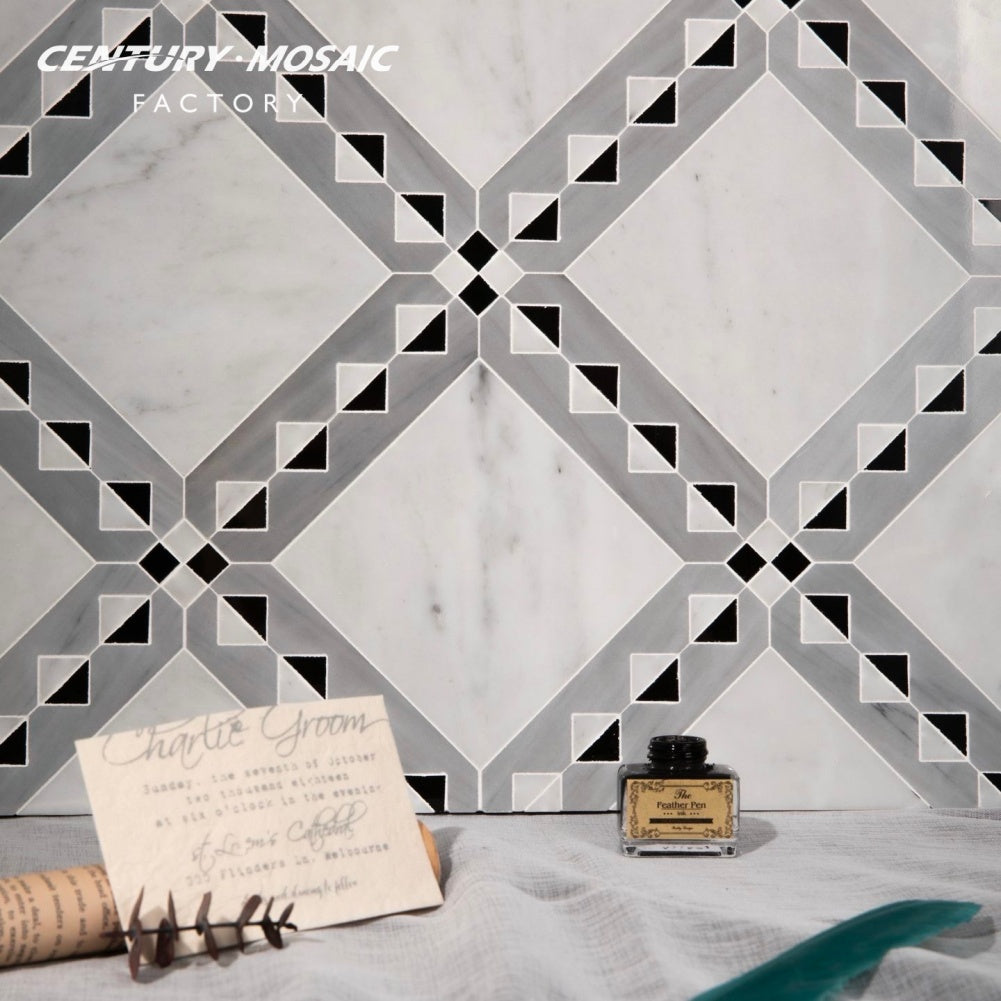 Carrara Marble White Polished Mosaic Tiles 1