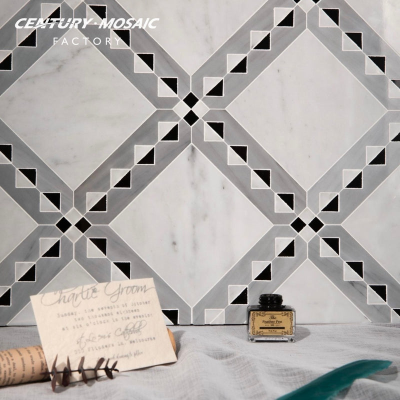 Carrara Marble White Polished Mosaic Tiles 1