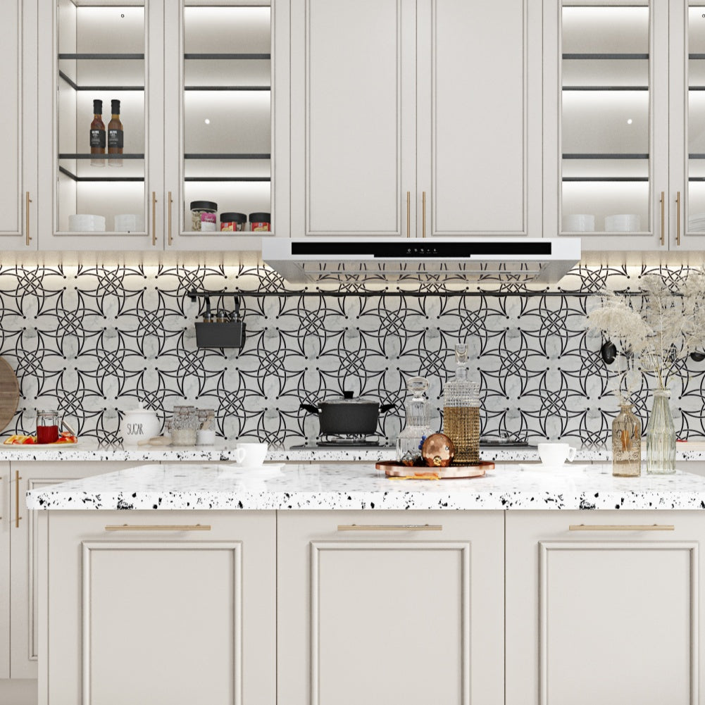 Lero Fantasy Waterjet Marble Polished Mosaic Tile