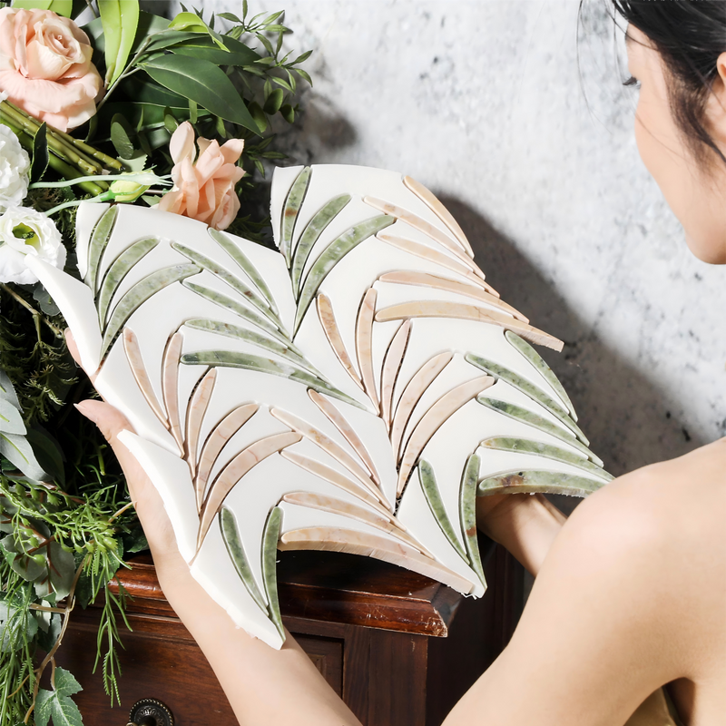 Reed Melody Waterjet Marble Polished Mosaic