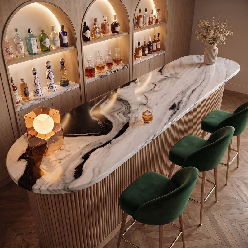 Panda White Marble Polished Countertop
