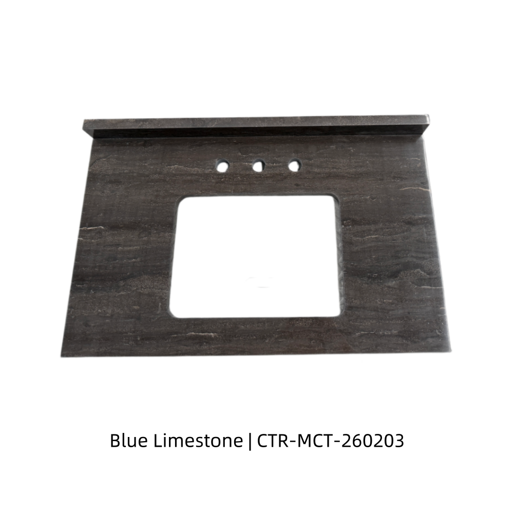 Blue Limestone Marble Polished Countertop