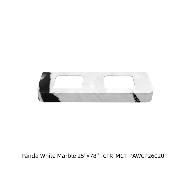 Panda White Marble Polished Double Sink Countertop Wholesale