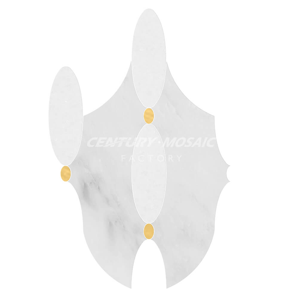 Gentle Winston Waterjet White Marble Mosaic Tiles Thailand Wholesale