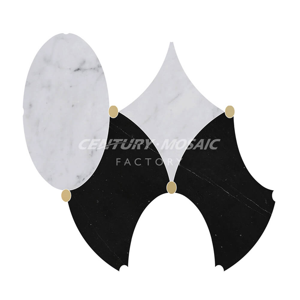 Star and Crescent Myth Waterjet Marble Polished Mosaic Tile Thailand Wholesale
