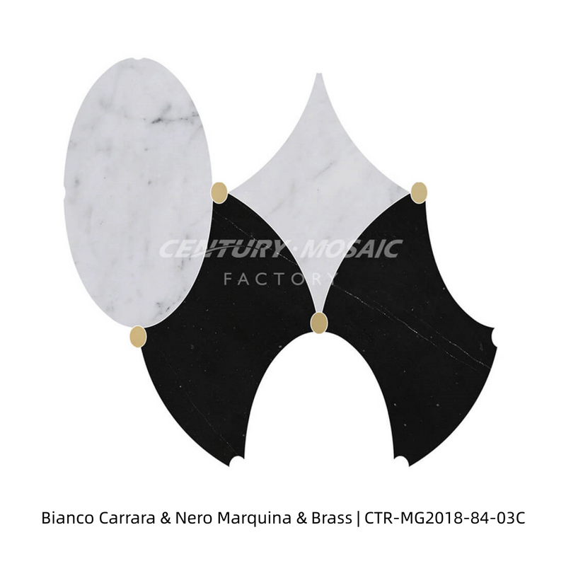 Star and Crescent Myth Waterjet Marble Polished Mosaic Tile Thailand Wholesale