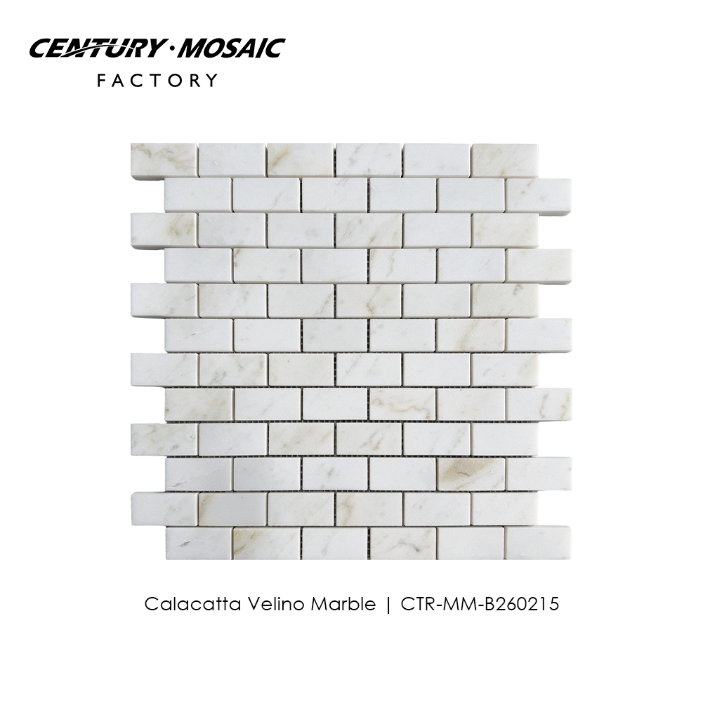 Calacatta Velino 1"x 2" Brick Marble Mosaic